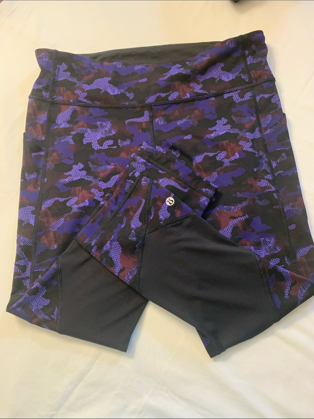 lululemon athletica Black and Purple Camo Mid-Rise Athletic  leggings